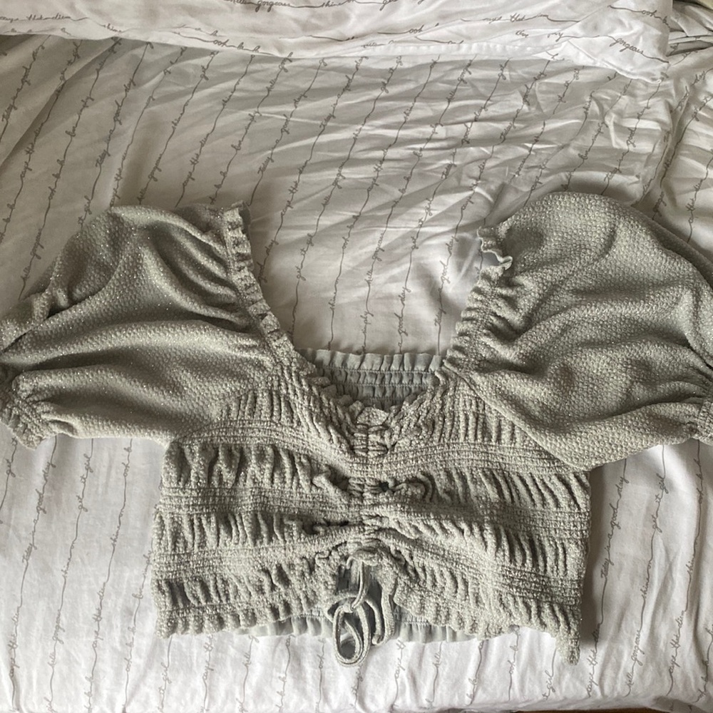 Silver crop top